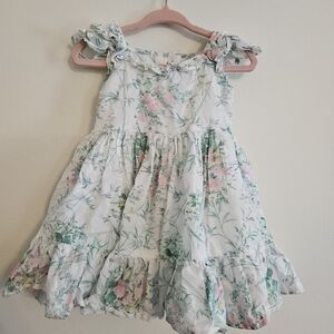 Janie and Jack White and Pink Floral Dress